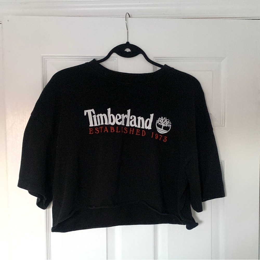 Timberland embroidered logo crop tshirt | US L